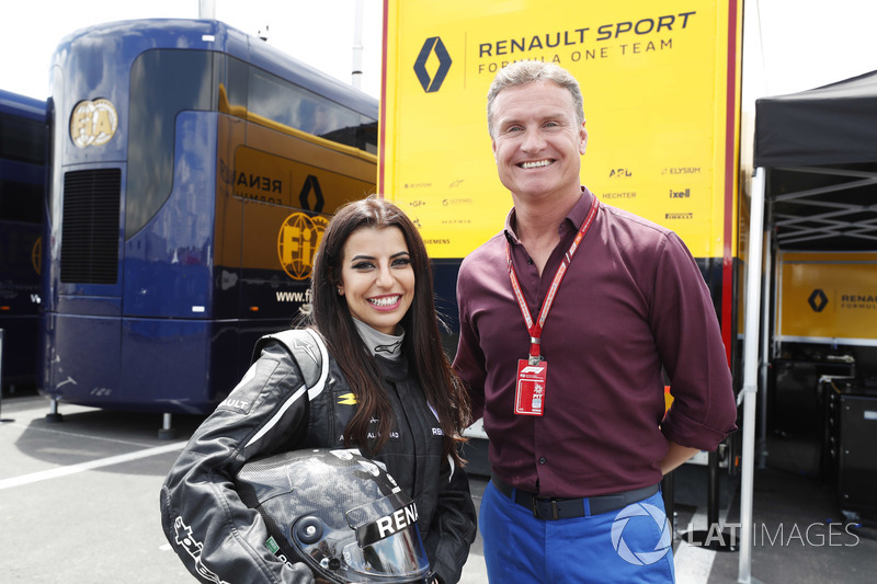 Aseel Al-Hamad, board member of the Saudi Arabian Motor Federation and FIA Saudi Arabia Representative of Women in Motorsport Commission with David Coulthard