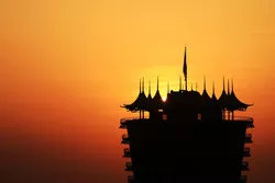 Sun sets over the circuit