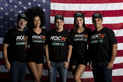 Tony Kanaan, Felipe Massa, Juan Pablo Montoya with the ROC girls