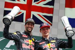 Podio: segundo lugar Daniel Ricciardo, Red Bull Racing, tercer lugar Max Verstappen, Red Bull Racing