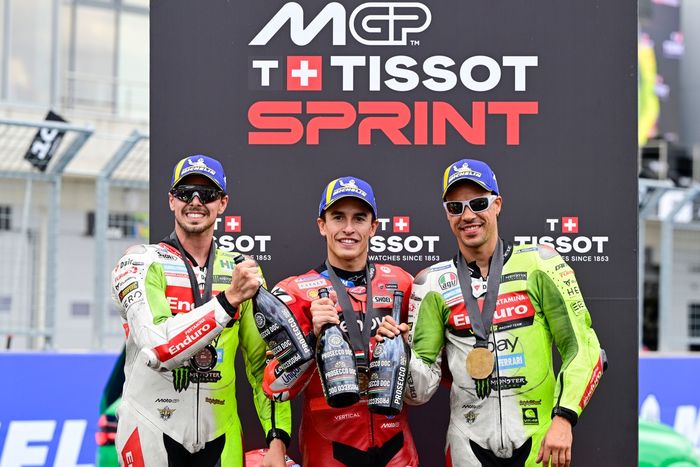 Franco Morbidelli, VR46 Racing Team, Fabio Di Giannantonio, VR46 Racing Team, Marc Marquez, Ducati Team