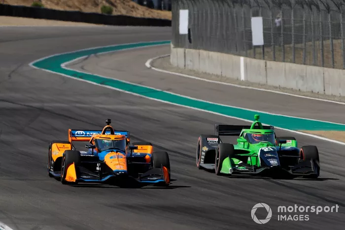 Nolan Siegel, Arrow McLaren Chevrolet, Rinus VeeKay, Ed Carpenter Racing Chevrolet