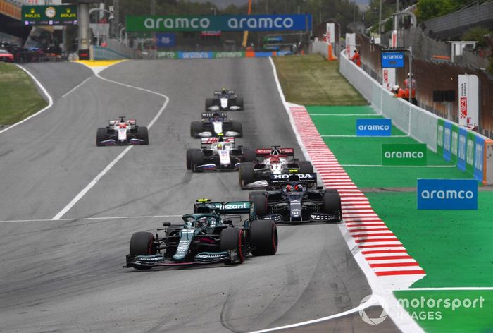 Sebastian Vettel, Aston Martin AMR21, Pierre Gasly, AlphaTauri AT02, Kimi Raikkonen, Alfa Romeo Racing C41, Mick Schumacher, Haas VF-21