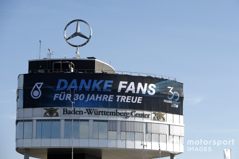 Mercedes banner on the Baden-Würtemberg Center