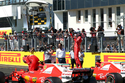 Pole sitter Sebastian Vettel, Ferrari SF70-H