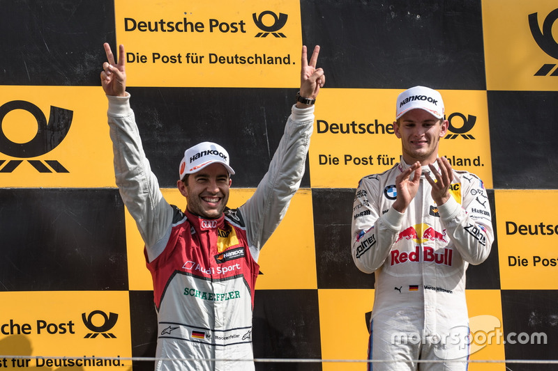 Marco Wittmann (à direita) venceu a segunda corrida, mas foi desclassificado. Mike Rockenfeller herdou o triunfo, configurando assim o 1-2-3-4 da Audi na Holanda.