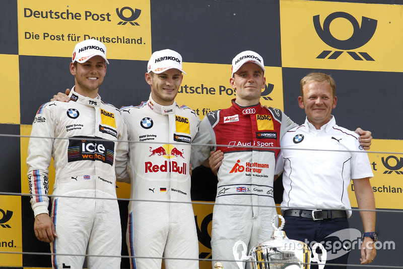 Podest am Samstag: Marco Wittmann, Tom Blomqvist, Edoardo Mortara