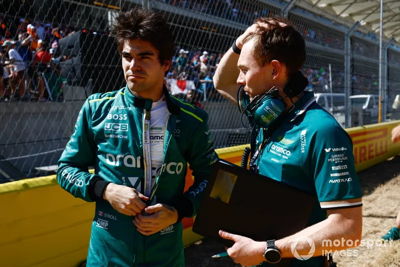 Lance Stroll, Aston Martin F1 Team, on the grid