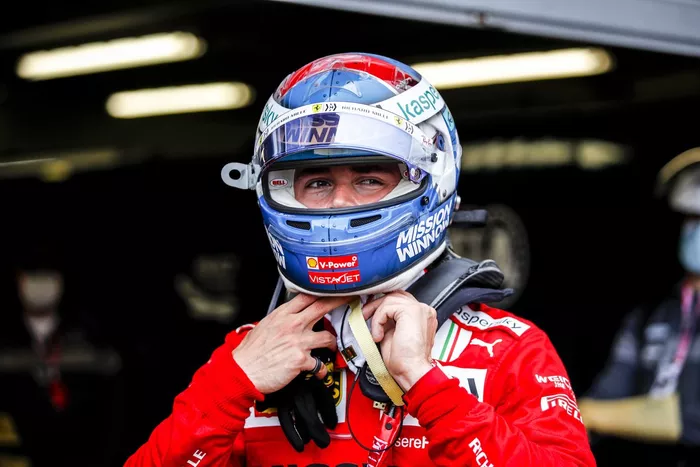 Ganador de la pole Charles Leclerc, Ferrari