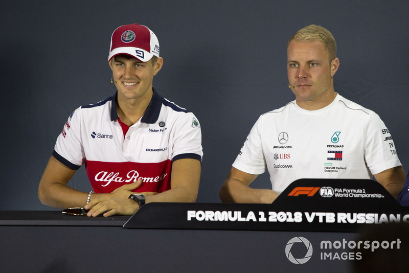 Marcus Ericsson, Sauber and Valtteri Bottas, Mercedes AMG F1 in the press conference