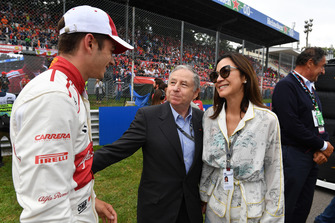 Charles Leclerc, Alfa Romeo Sauber F1 Team on the grid with Jean Todt (FRA) FIA President and wife Michelle Yeoh (MAL)