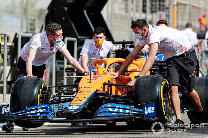 El coche de Daniel Ricciardo, McLaren MCL35M