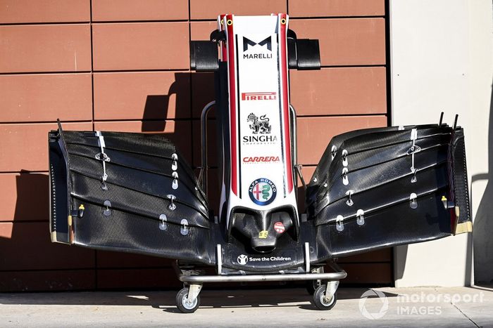 El alerón delantero del Alfa Romeo Racing C39 