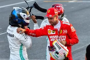 Le poleman Valtteri Bottas, Sebastian Vettel, Ferrari