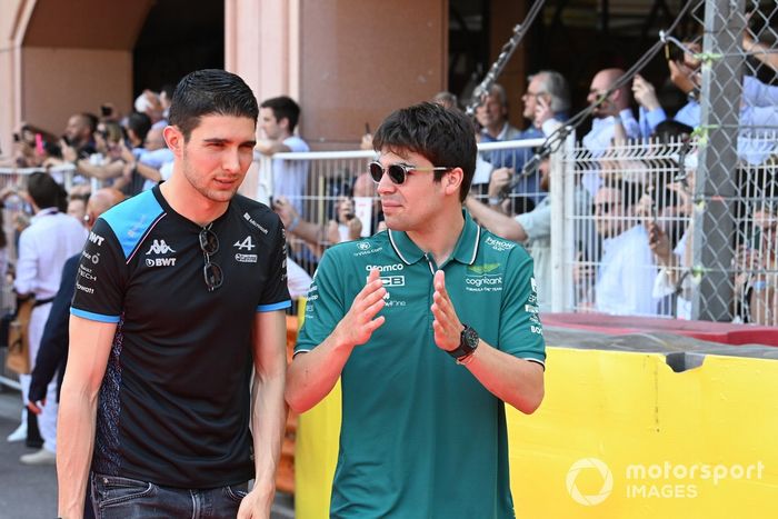 Desfile de pilotos, Esteban Ocon, Alpine F1 Team Lance Stroll, Aston Martin F1 Team 