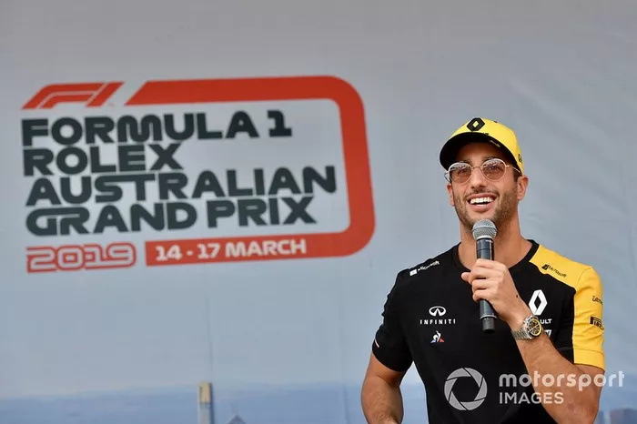 Daniel Ricciardo, Renault, on stage