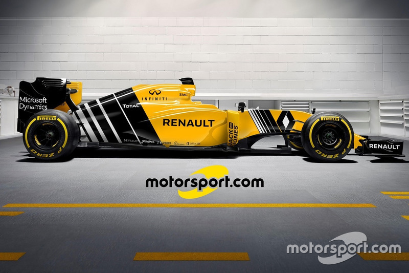 Artistieke impressie van kleurenschema Renault RS16