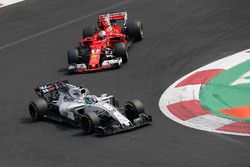 Felipe Massa, Williams FW40 and Sebastian Vettel, Ferrari SF70H battle