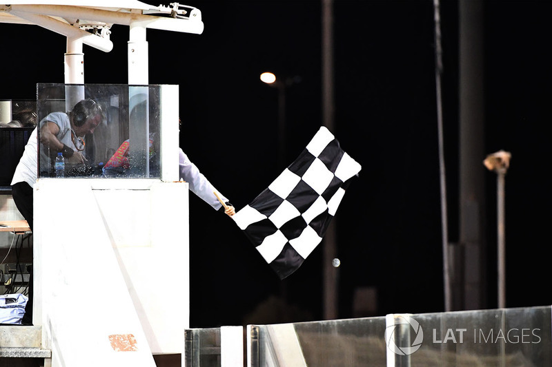 Chequered flag is waved