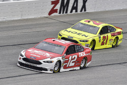 Ryan Blaney, Team Penske, DEX Imaging Ford Fusion, Paul Menard, Wood Brothers Racing, Menards / Moen