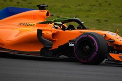 Stoffel Vandoorne, McLaren MCL33 con parafina en el Halo