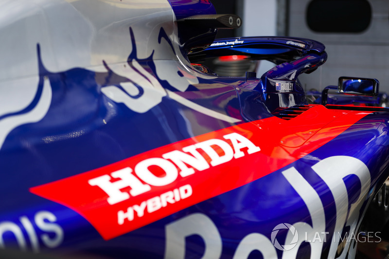 A Honda logo on Toro Rosso bodywork