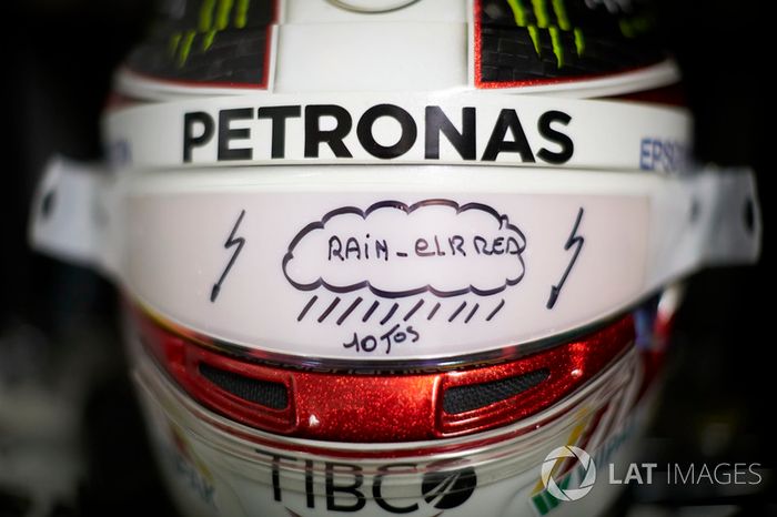 El casco de Lewis Hamilton, Mercedes AMG F1