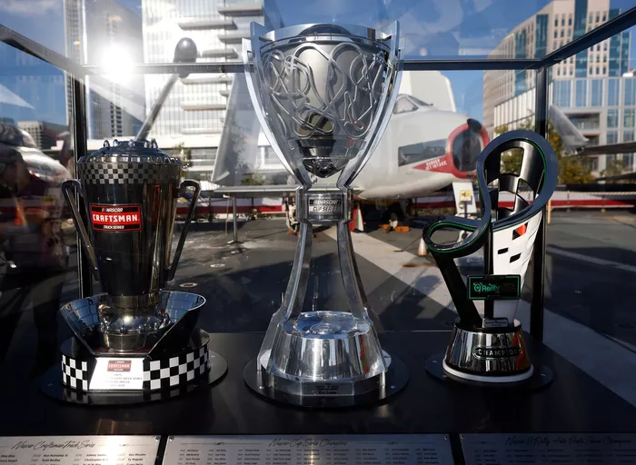 Trophies on display