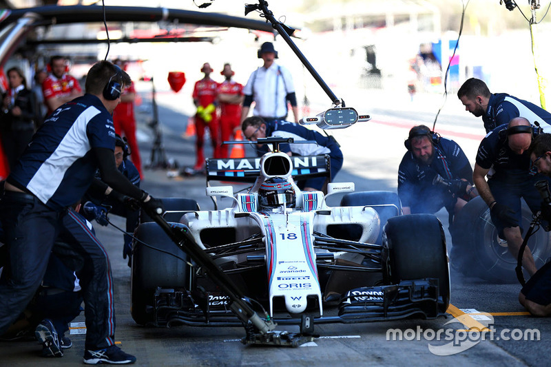 Лэнс Стролл, Williams FW40 тренирует пит-стоп