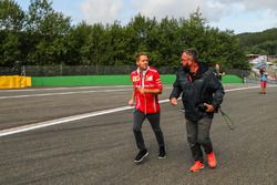 Sebastian Vettel, Ferrari walks the track