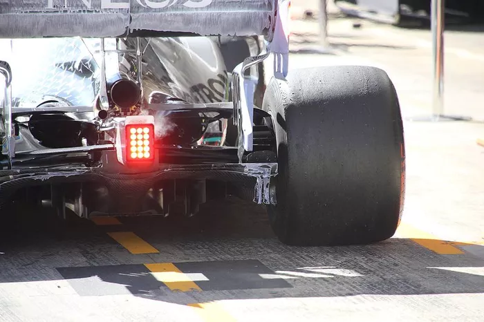 Detalle del difusor del Mercedes F1 W11