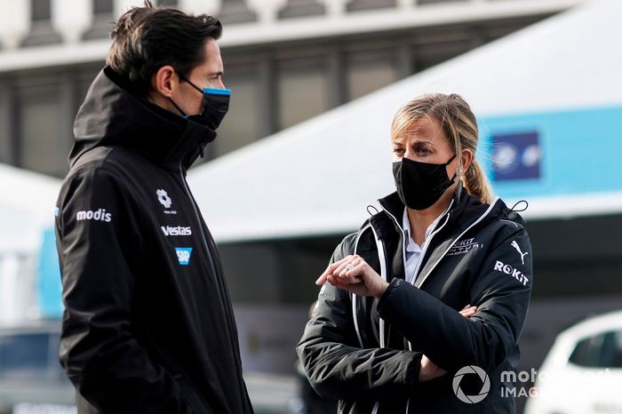 Ian James, director de Mercedes Benz EQ, Susie Wolff, directora de Venturi