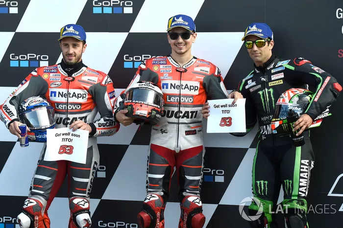 Lorenzo logró una pole que no aparece en sus estadísticas al no disputarse la carrera del domingo