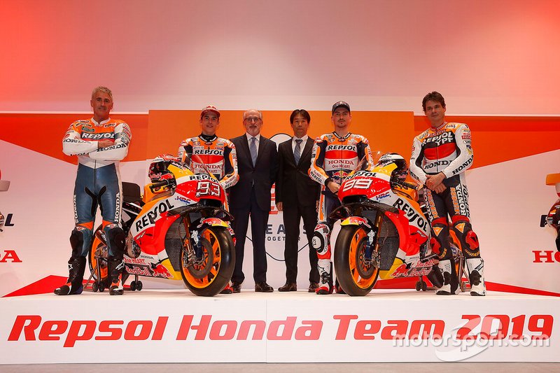 Mick Doohan, Alex Criville, Marc Márquez y Jorge Lorenzo, Repsol Honda Team
