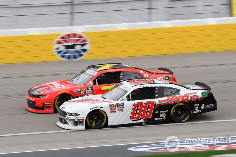 Justin Allgaier, JR Motorsports, Chevrolet Camaro BRANDT Professional Agriculture, Cole Custer, Stewart-Haas Racing, Ford Mustang Haas Automation