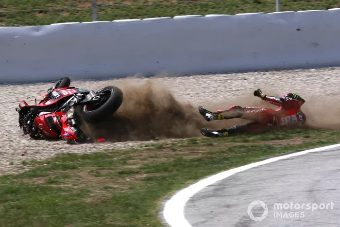 Francesco Bagnaia, chute de l'équipe Ducati