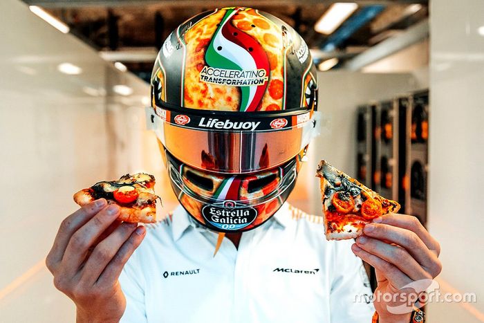 El casco de Lando Norris, McLaren, para el GP de Italia 2020