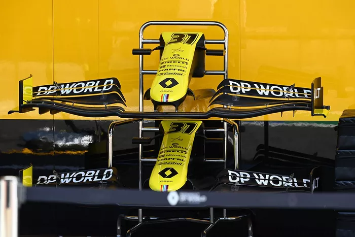 Detalle del alerón delantero del Renault R.S.20