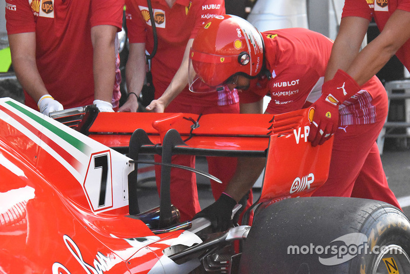 Ferrari SF71H, dettaglio dell'ala posteriore