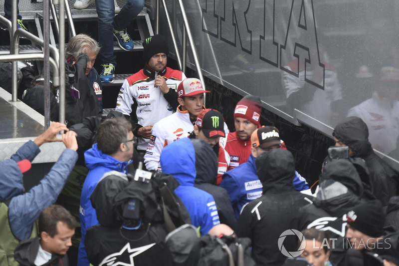 Cal Crutchlow, Team LCR Honda, Marc Marquez, Repsol Honda Team, leaving Safety commission meeting