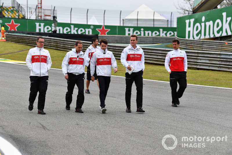 Charles Leclerc, Sauber walks the track