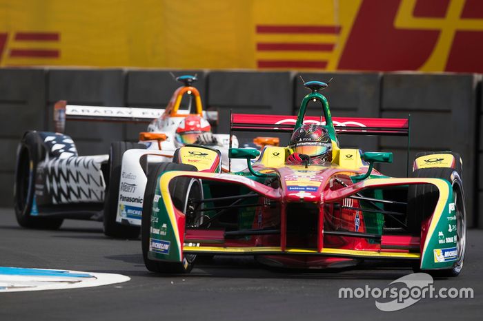 Daniel Abt, ABT Schaeffler Audi Sport, leads Loic Duval, Dragon Racing