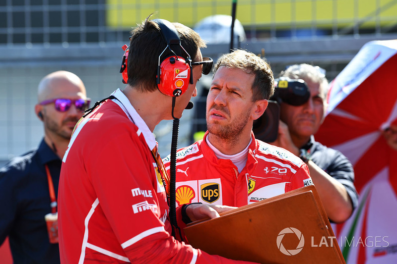 Sebastian Vettel, Ferrari et son ingénieur de course Riccardo Adami, Ferrari