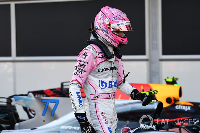 Esteban Ocon, Sahara Force India F1 en parc fermé
