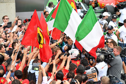 Race winner Sebastian Vettel, Ferrari celebrates in parc ferme