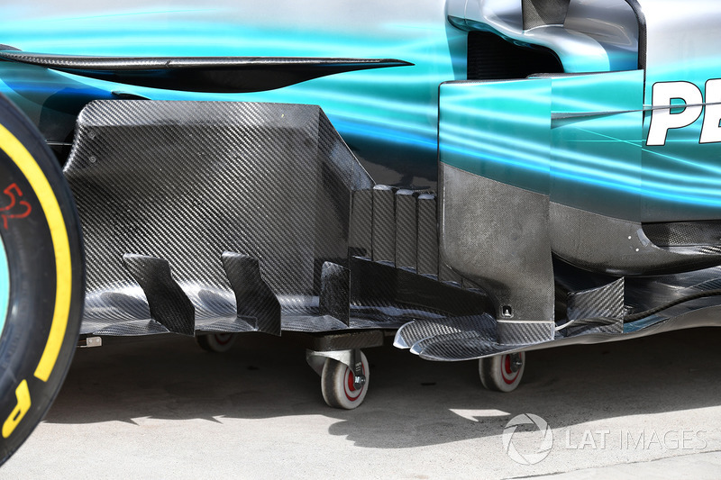 Detalle aerodinámico del Mercedes-Benz F1 W08