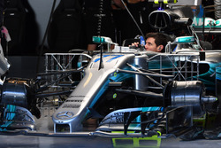 The car of Valtteri Bottas, Mercedes-Benz F1 W08 with aero sensors