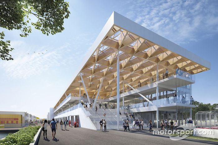 Vista de la parte posterior del paddock