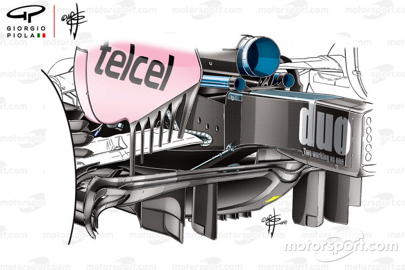 Force India VJM11, nuovo diffusore, GP della Cina