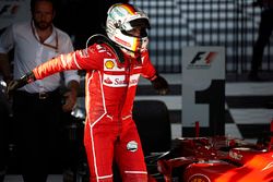 El ganador Sebastian Vettel, Ferrari
